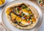 Sabich – israelisches Sandwich mit gebratener Aubergine, Ei und Za'atar